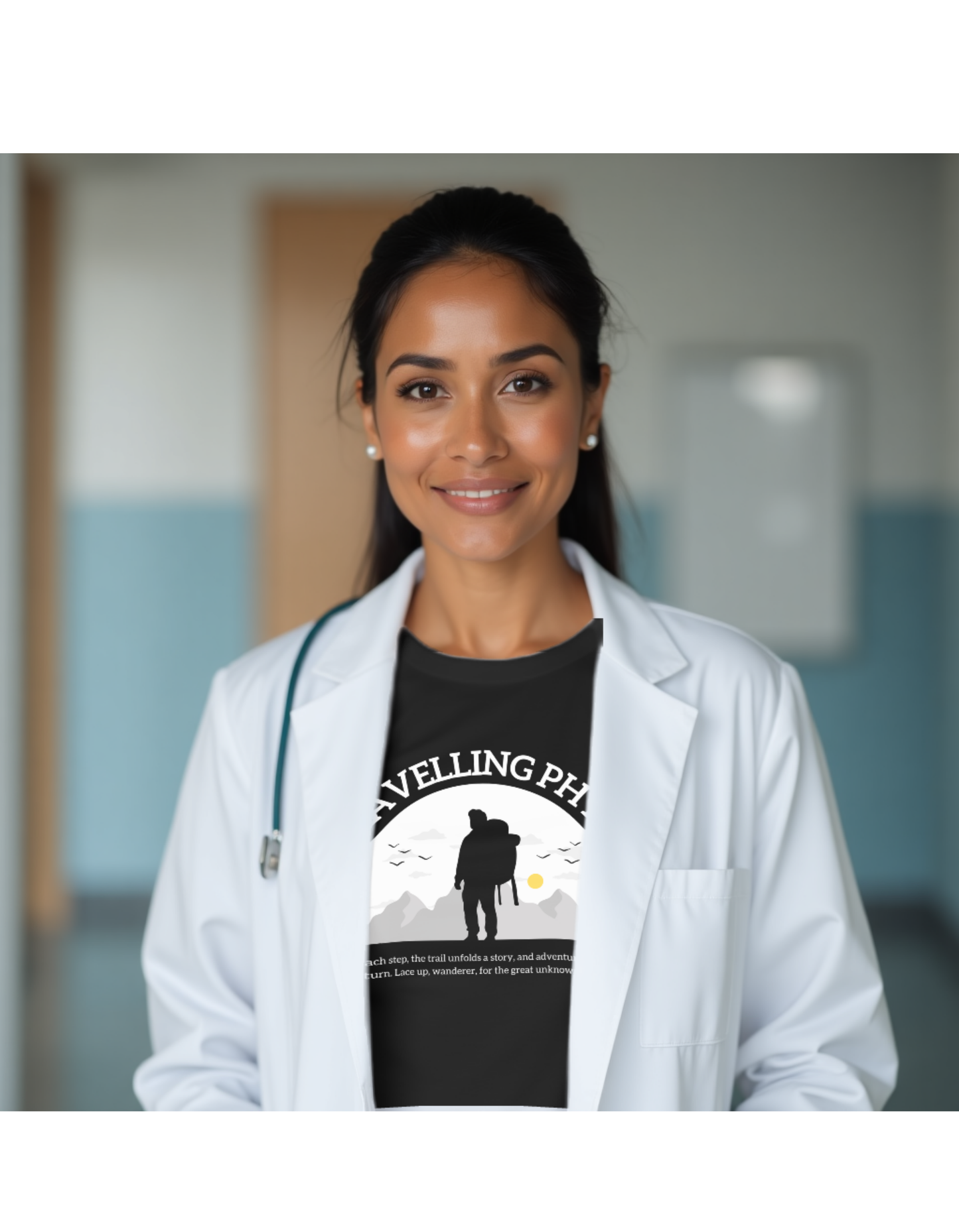The Travelling Physician | Unisex Classic Crew T-Shirt for Homeopathy Doctors & Students