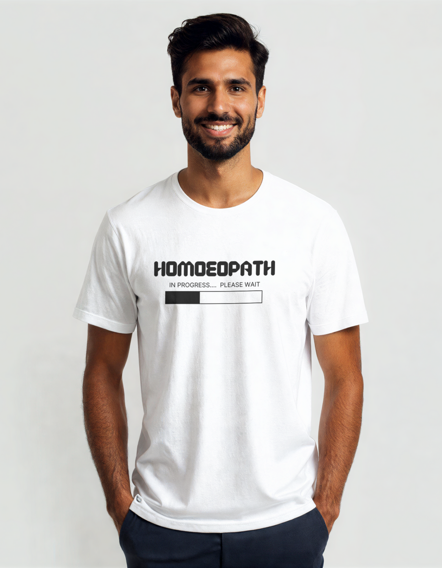 Homoeopath in Progress | Unisex Classic Crew T-Shirt for Homeopathy Students & Future Doctors