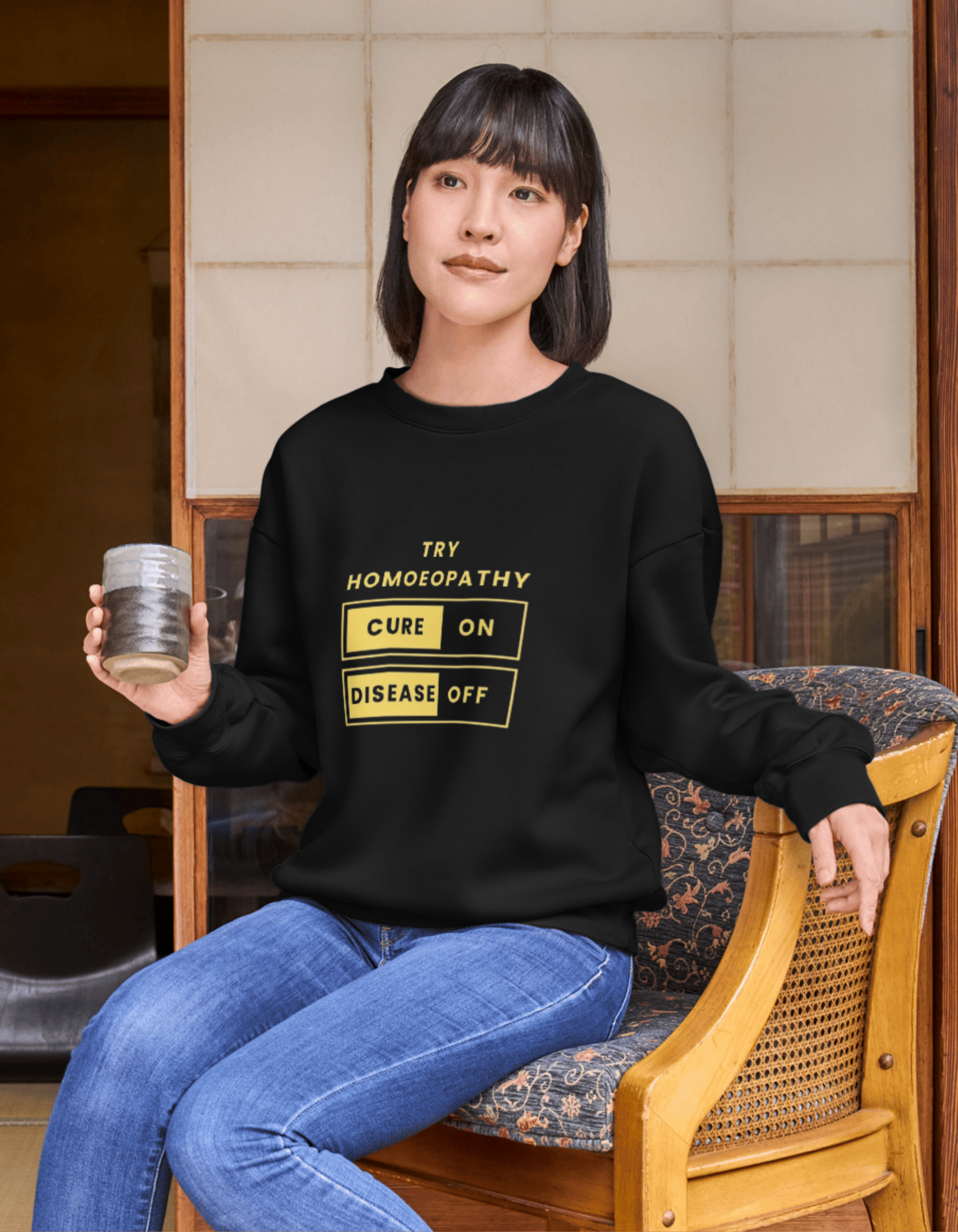 Try Homoeopathy: Cure On, Disease Off – Unisex Classic Crew T-Shirt