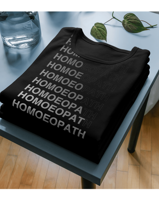 Homoeopath Gradient Text Design | Unisex Classic Crew T-Shirt for Proud Homeopaths