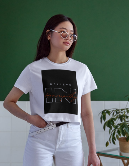 Believe in Homoeopathy | Unisex Classic Crew T-Shirt for Natural Healing Enthusiasts